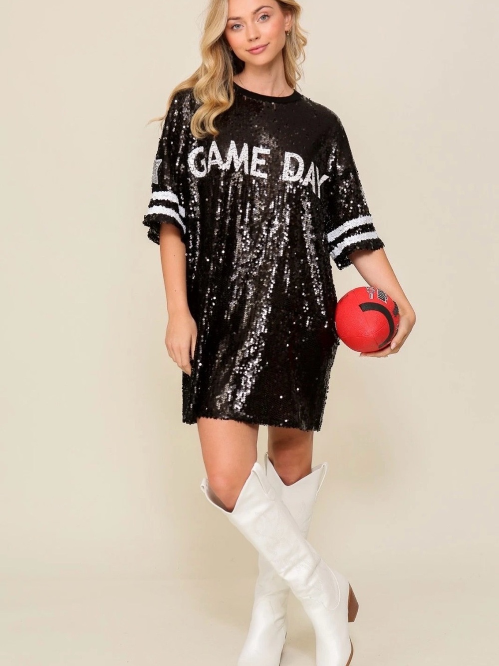 NEW! Black Sequin "Game Day" Mini Dress